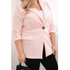 Moteriškas Plus Size švarkas su viskoze, rožinės spalvos