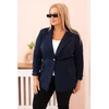 Moteriškas Plus Size švarkas, tamsiai mėlynas