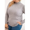 Moteriškas Plus Size viskozinis megztinis su golfu, pilkas