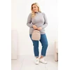 Moteriškas Plus Size viskozinis megztinis su golfu, pilkas
