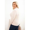 Moteriškas Plus Size viskozinis megztinis aukštu kaklu, smėlio spalvos
