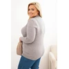 Moteriškas Plus Size viskozinis megztinis su golfu, pilkas