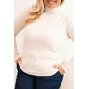 Moteriškas Plus Size viskozinis megztinis aukštu kaklu, smėlio spalvos