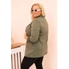 Moteriškas Plus Size viskozinis švarkas su apykakle, chaki spalvos