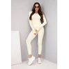 Moteriškas rumbuotos viskozės komplektas su ilgomis rankovėmis ir tamprėmis, geltonos spalvos