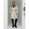 Moteriškas stilingas paltas – smėlio spalvos