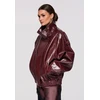 Moteriškas švarkas oversize bordo spalvos LARICA