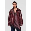 Moteriškas švarkas oversize bordo spalvos LARICA