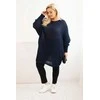 Moteriškas tamsiai mėlynas moheros pončas Plus Size