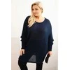 Moteriškas tamsiai mėlynas moheros pončas Plus Size