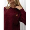 Moteriškas viskozinis megztinis su meškiuko motyvu Italy Moda, bordo
