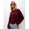 Moteriškas viskozinis megztinis su meškiuko motyvu Italy Moda, bordo
