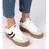 Moteriški balti sportbačiai su juoda detale Melly
