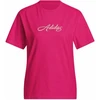 Moteriški marškinėliai adidas Cursive Wordmark Graphic Fuchsia KT2611