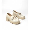 Moteriški mokasinai su aukšta platforma šviesiai kreminės spalvos Solea