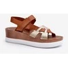 Moteriški odiniai platforminiai sandalai Brown