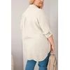 Moteriški Plus Size marškiniai iš muslino, tamsiai smėlio spalvos