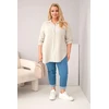 Moteriški Plus Size marškiniai iš muslino, tamsiai smėlio spalvos
