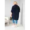Moteriški Plus Size marškiniai iš viskozės, tamsiai mėlyni