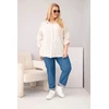 Moteriški Plus Size medvilniniai marškiniai su apykakle ir nėrinių įsiuvu, smėlio spalvos
