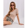 Moteriški smėlio spalvos marškinėliai T-shirt-RV-TS-A1095.33