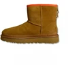 Moteriški UGG Classic Mini Zipper Tape Logo Kaštoniniai Sniego Batai - 1144034-CHE