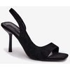 Moteriškos aukštakulnės basutės iš juodo eko zomšo Calvoria