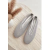 Moteriškos balerinos su tinkleliu, sidabro spalvos