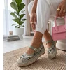 Moteriškos espadrilės Lucille su siuvinėtomis gėlėmis, žalios