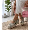 Moteriškos espadrilės su siuvinėtomis gėlėmis