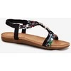 Moteriškos juodos basutės su smeigtukais ir pintomis juostelėmis