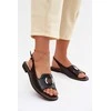 Moteriškos juodos basutės žemu kulnu su dekoru S.Barski