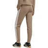 Moteriškos kelnės adidas Essentials 3-Stripes Fleece Slim, smėlio spalvos