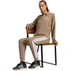 Moteriškos kelnės adidas Essentials 3-Stripes Fleece Slim, smėlio spalvos