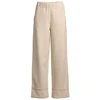 Moteriškos kelnės CASALL Aria Turn Up Straight Jogger, smėlio spalvos