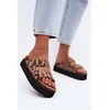 Moteriškos lakinės platforminės šlepetės su auksinėmis sagtelėmis Lee Cooper LCW-26-35-4459L, juodos