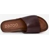 Moteriškos odinės platforminės šlepetės Zazoo 40291, šokolado spalvos