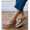 Moteriškos panterinės espadrilės šlepetės su sagtimis