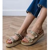 Moteriškos panterinės espadrilės šlepetės su sagtimis