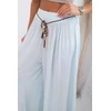 Moteriškos plačios viskozinės kelnės, mėlynos spalvos