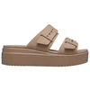 Moteriškos platforminės šlepetės Crocs Brooklyn Low, smėlio spalvos