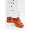 Moteriškos platforminės šlepetės oranžinės