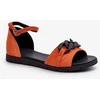 Moteriškos Plokščios Sandalos Su Grandine Vinceza 17320 Oranžinės