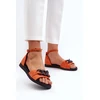 Moteriškos Plokščios Sandalos Su Grandine Vinceza 17320 Oranžinės