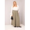 Moteriškos Plus Size chaki kelnės plačiomis klešnėmis
