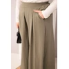 Moteriškos Plus Size chaki kelnės plačiomis klešnėmis