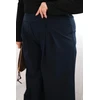 Moteriškos Plus Size kelnės plačiomis klešnėmis, tamsiai mėlynos spalvos