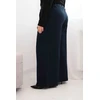Moteriškos Plus Size kelnės plačiomis klešnėmis, tamsiai mėlynos spalvos