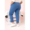 Moteriškos Plus Size kelnės su diržu, džinso spalvos