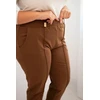 Moteriškos Plus Size kelnės su tampriu juosmeniu, kapučino spalvos